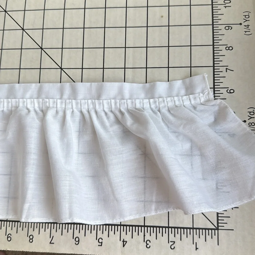 Vintage Sears White Ruffled Curtain Set–2 Pairs with Tiebacks – 48” x 51” Panels